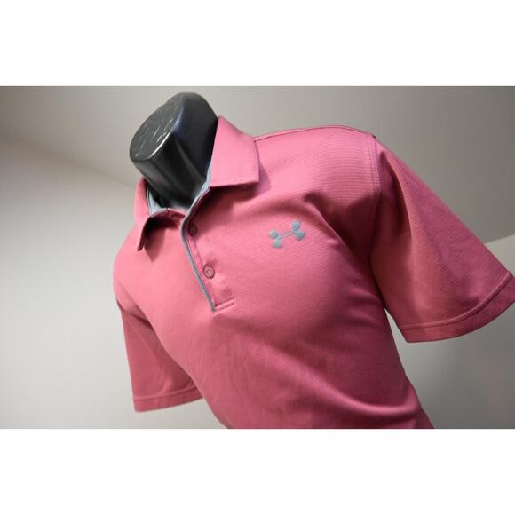 Under Armour Golf Polo HeatGear Loose Purple/Red Golf Shirt Mens Size Large - Picture 1 of 11